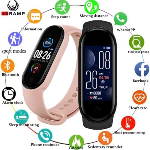 M5 Men Women Smart Watch Sport Smartwatch Heart Rate Blood Pressure Monitor Fitness Bracelet for Android/IOS 2021 Fitness Watch