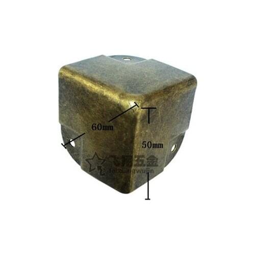 Corner Brackets Antique furniture hardware wooden gift box corner foot bronze iron 60MM