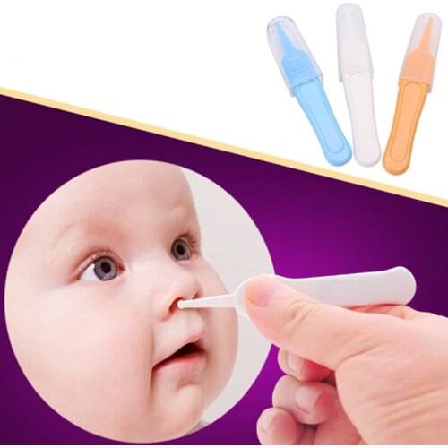 Baby Care Ear Nose Navel Cleaning Tweezers Safety Forceps Plastic Cleaner Clip