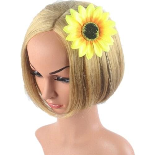 Sugarbay Big Sunflower Hair clip Gradient Festival Yellow Floral Headpieces Bohemian Flower Seaside Beach Holiday Hairpin