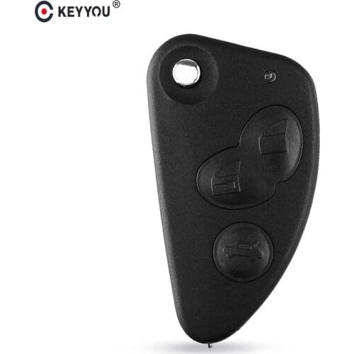 KEYYOU REPLACEMENT 3 BUTTON REMOT FLIP KEY CASE FOB FOR ALFA ROMEO 147 156 166 GT