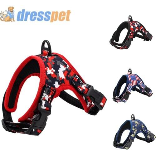 No Pull Dog Harness Vest Oxford Cloth Explosion-proof Harness For Small Medium Dogs French Bulldog Adjustable Harnesses dresspet