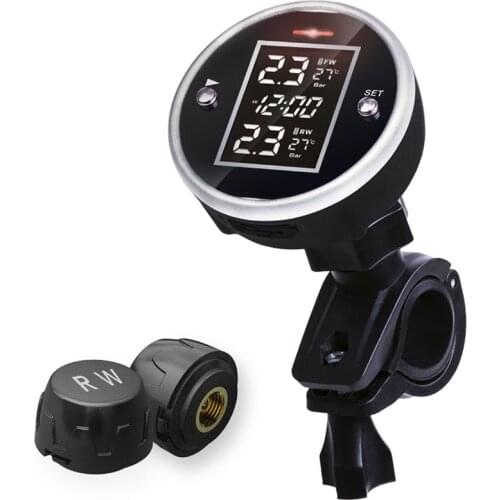LCD TPMS Tire Pressure Monitoring System for Motorcycle Motorbike External Sensor