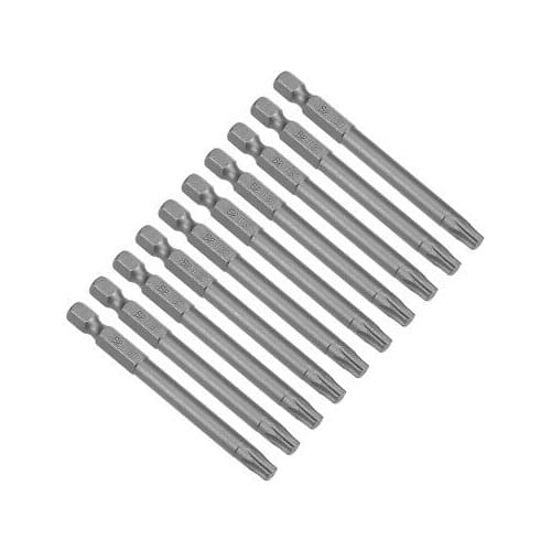 10pcs 75mm Long 1/4" Hex Shank T30 Torx Screwdriver Bit S2 High Alloy Steel