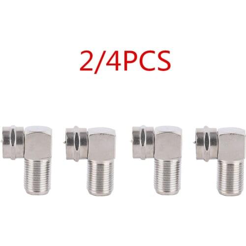 2/4pcs F-Type Male to Female 90 Degree Right Angle TV Aerial Antenna Plug Connector Adapter Plug To Socket Coax Cable