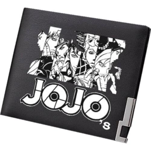 2019 JoJos Bizarre Adventure Kujo Jotaro Cosplay Unisex Short Purse Pu Leather Wallet Anime Men Wallets JOJO ID Card Holder