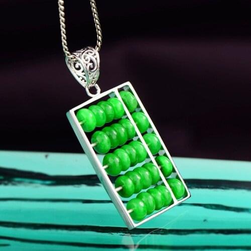 2019 new original design s925 silver inlaid retro abacus pendant womens new money pendant