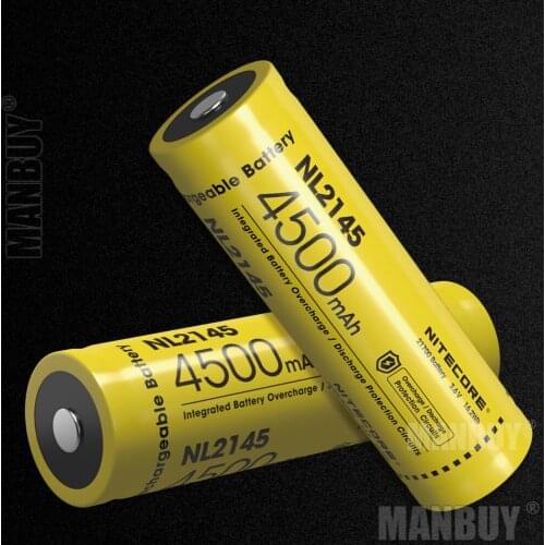 2020 NITECORE NL2145 21700 4500mAh 3.6V 5A 16.2Wh Protected Li-ion Button Top Rechargeable Battery for Flashlight Free Shipping