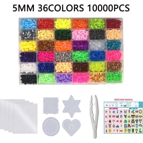 24/72 colors box set hama beads toy 2.6/5mm perler educational Kids 3D puzzles diy toys fuse beads pegboard sheets ironing paper