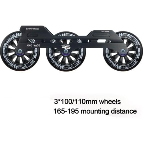 3*100/110mm Speed Inline Skate Base Set 165-195mm Dinstance Frame ILQ-11 Bearing 85A PU Wheels for Powerslide Patines Skating