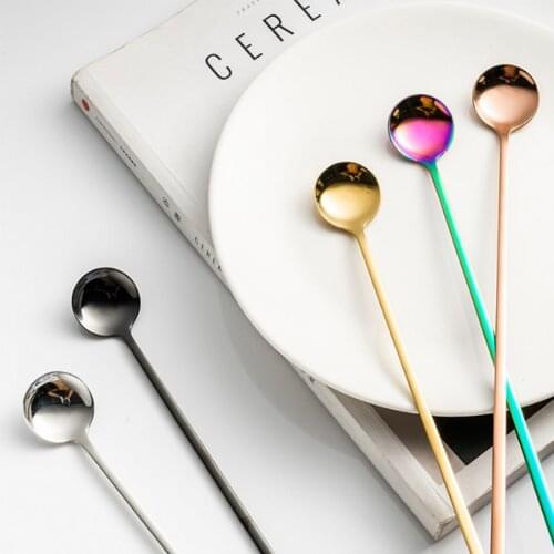 304 stainless steel mixing Stirring spoon creative long handle Thicken small spoon dessert spoon coffee ice spoons cucharas