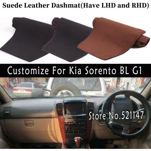 Accessories Car-styling Suede Leather Dashmat Dashboard Cover Dash Mats Carpet For Kia Sorento BL G1 2002-2008 2003 2004 2005