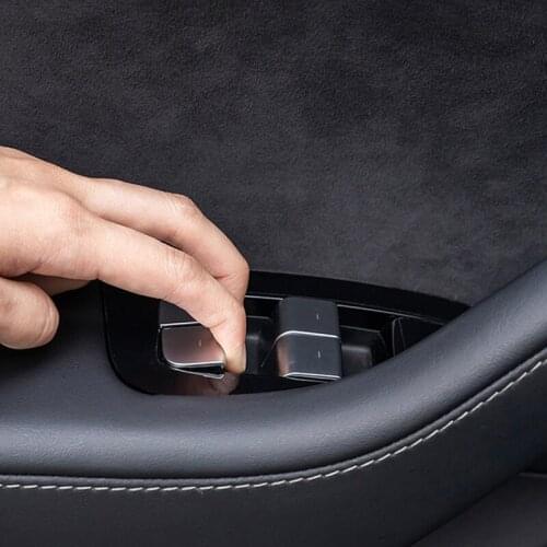 Car Window Lift Switch Button Cover Trim Door Open Sticker Trim for Tesla Model 3 2017-2020 Car Interior Accessories