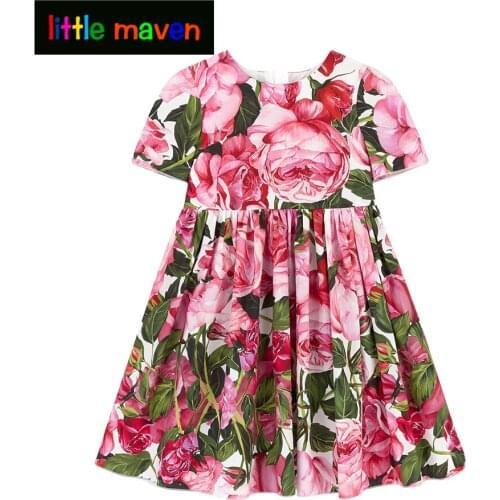 Brand Girls Dress Vintage Flower Sundress for Party Cotton Summer Princess Wedding Chrismas Dresses Baby Girl Clothes Size 4-12Y