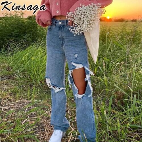 KINSAGA Women's Straight Jeans