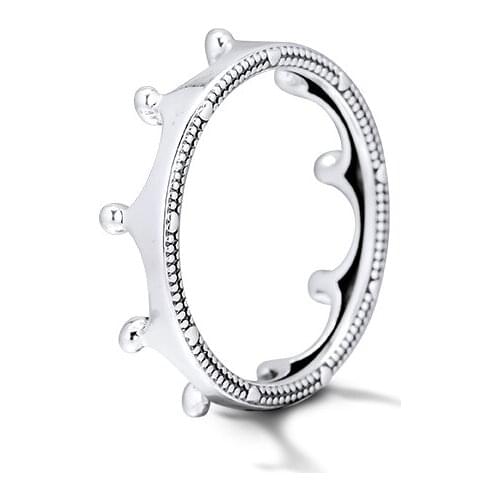 CKK Ring Polished Crown Rings Women Anel Feminino 100% 925 Jewelry Sterling Silver Anillos Mujer Wedding Engagement bagues pour