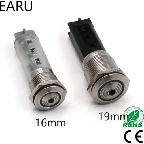 1pc 16mm 19mm 22mm Metal Buzzer Indicator with Red LED Lamp Light Eletronic Alarm Pulse Flashing Intermittent Oil Waterproof OEM