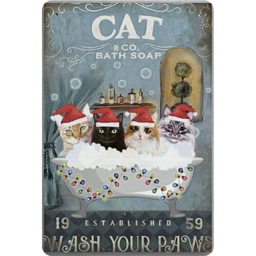 Wash Your Paws Retro Metal Tin Sign Plaque Poster Wall Decor Art Shabby Chic Gift Suitable 12x8 Inch