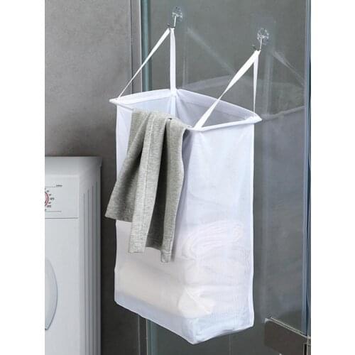 Wall Hanging Laundry Basket mesh punch-free Underwear Socks Storage Barrel Clothing Storage Bucket Laundry bathroom Organizer