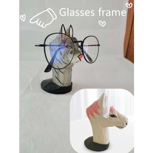 Handmade Woodcarving Glasses Holder Sunglasses Display Stand Home Office Desktop Decoration Gift Basswood Material DO