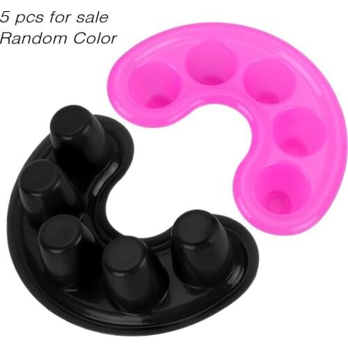 Random Color Portable Five Holes Tray Nail Art Tips Hand Soak Bowl Soften Dead Skin Soaking Tool Nail Gel Removal Tools Manicure