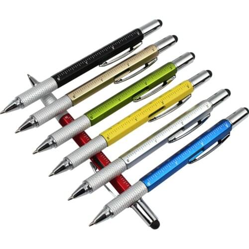 7PCS/LOT Novel Multifunctional Screwdriver Ballpoint Pen Touch Screen Metal Gift Tool Pen For School office supplies stationery