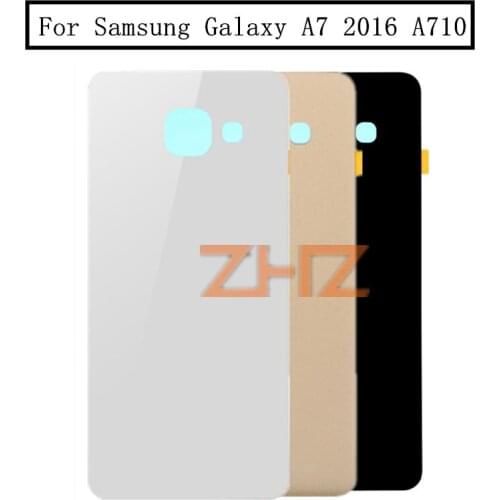 For Samsung Galaxy A7 2016 A710 Glass Rear Back Cover Housing Battery Door Case With Adhesive Repair Spare Parts