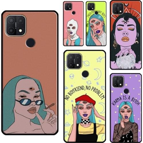 Three Eyed Girl Aesthetic For OPPO A15 A91 A83 A1K A3S A5S A5 A9 A31 A53 2020 A52 A72 Reno 4 Pro 2 Z F7 Phone Case