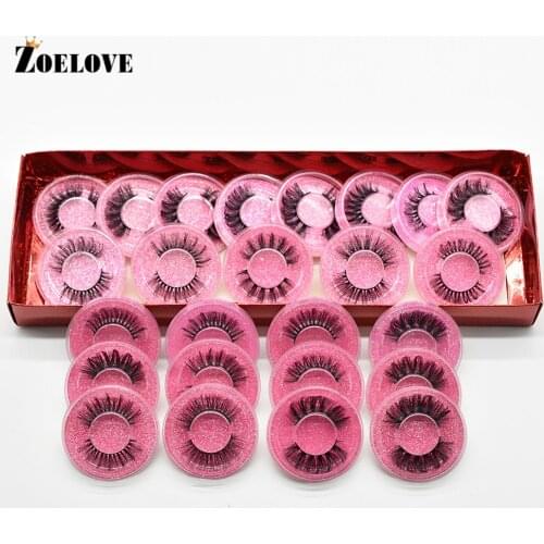Zoelove Mink Eyelashes Wholesale 5-100Pairs 3D Mink Lashes Natural Long False Eyelashes Extension Thick Fake Lashes In Bulk