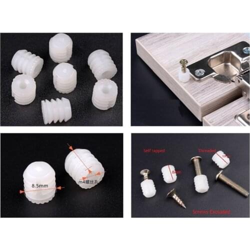 1000Pcs/Lot M4 Nylon Nut anchor tube Plug Cabinet Hinge Knock Hammer Nut Pre-inserted