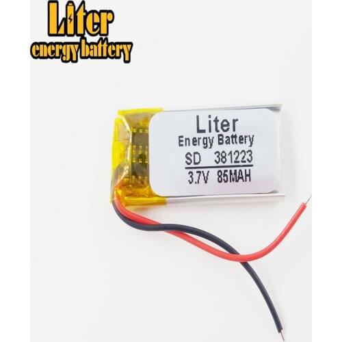 381223 3.7V lithium polymer battery 381223 85mah MP3 MP4 MP5 Bluetooth headset