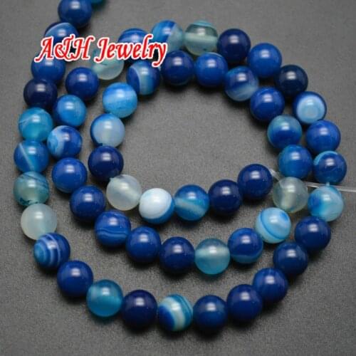 5pcs Royal Blue Color Natural Semi-precious Stone High Quality Stone Round Beads For Jewelry Making Materials