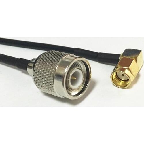 WIFI antenna adapter RP-SMA Male Plug Right Angle Switch TNC Male pigtail cable RG174 Wholesale 20CM 8"