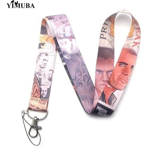 YIMUBA Classic TV Series Prison Break Lanyard Keychain Multi-function Key Chain Badge Holder Mobile Phone Neck Straps Decoration