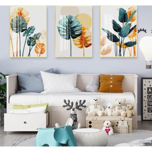 For Living Room Home Decor Cactus Decoration Nordic Color Plant Leaves Poster Print Landscape Wall Art Canvas Painting Picture