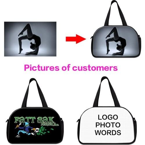 Traveling Accessory Customized DIY Large Capacity Canvas Overnight Duffel Handbags Weekend Sports Travel Bag Round Bags for Lady