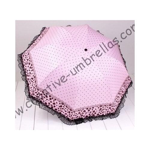 Imitation paradise parasol,UPF>40+,ladies'parasol,silver coating(UV protecting),boder embroidery,leopard desgin,mixed order