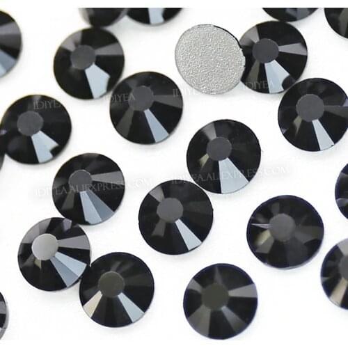 Jet Nut SS3 SS4 SS5 SS6 SS10 SS20 SS30 for Nail Art Rhinestones Glitter Crystal Decoration DIY Flat Back Non HotFix stone strass