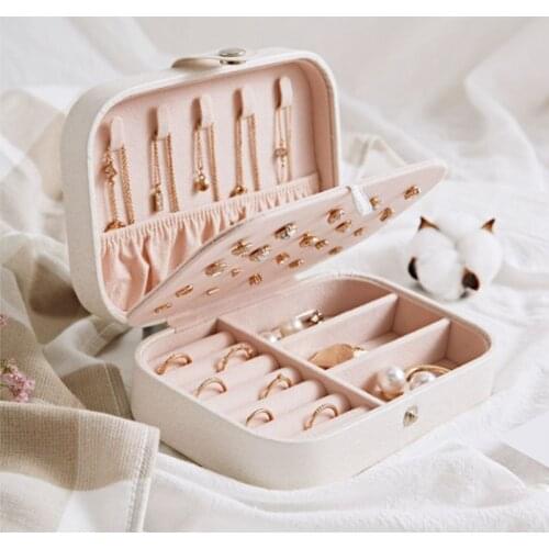 K3ND Jewelry Storage Box Multi-functional Organizer Compartment Earrings Ear Stud Necklace Bracelet Ring Case Portable High-end