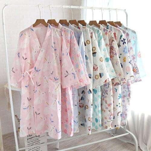 Japanese Style Traditional Kimono Cardigan Summer New Floral Printing Lacing Loose Casual Robes Hot Spring Sauna Sweating Yukata