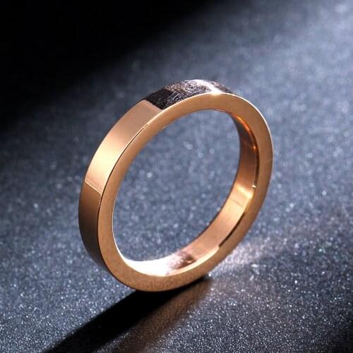 Rose gold 3mm super thin and thin titanium steel ring Men and women ring scratch resistance Tungsten steel ring factory direct
