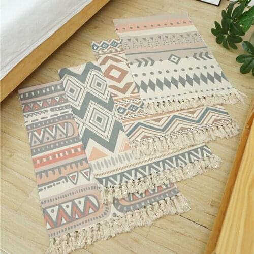 National Style Bath Mats Geometry Shower Room Toilet Door Pad Waterproofing Dust Proof Printed Tapestries Decorate Bed Rug