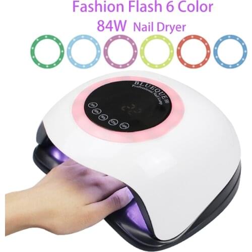 6 Flash Colorful Nail Lamp for Fast Drying Nail Gel UV Led Lamp with 42 Nail Lamp Beads Smart Sensor Manicure Machine Nail Tools