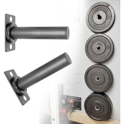 1Pair Wall Mounted Weight Plate Holder Fitness Steel Metal Dumbbell Plate Storage Rack For Home Gym 2Inches Barbell Weight Plate