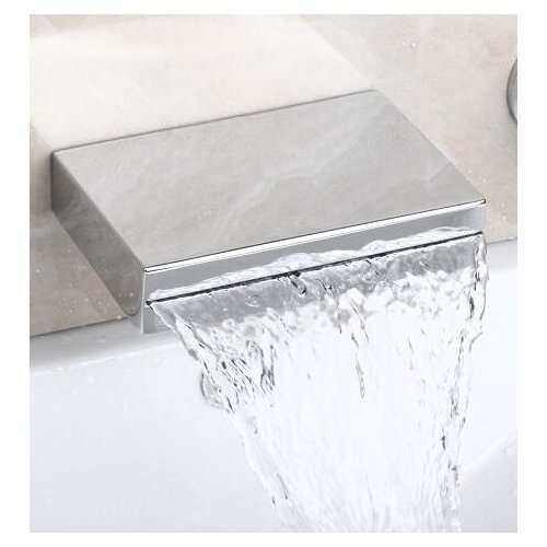 Bathroom wall mounted waterfall bathtub faucet, Brass wash basin faucet hot and cold,Copper single hole sink basin faucet chrome