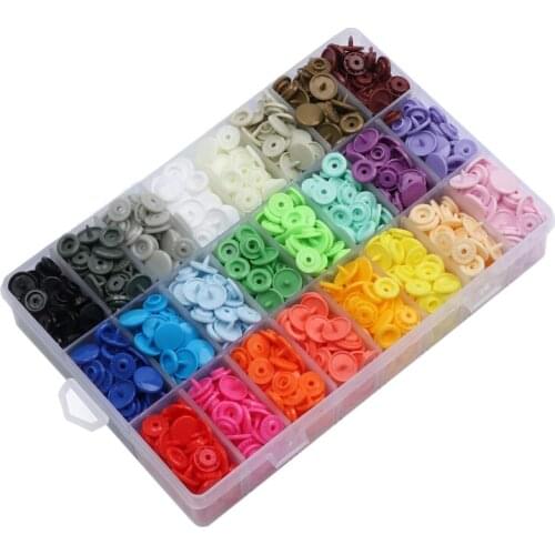 New 408 Sets Plastic Snap Buttons, No-Sew T5 Snaps with Organizer Storage Case for Bibs Diapers Crafts