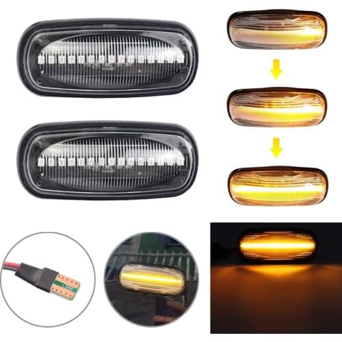 Sequential Flashing LED Turn Signal Side Marker Light For Land Rover Discovery 2 1999-2004 Defender Freelander 1 2002-2005