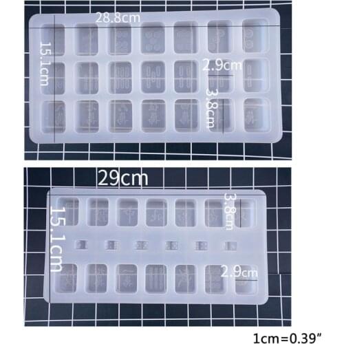 DIY Crystal Epoxy Mould High Mirror Creative Mahjong Shape Silicone Mold Cake Decor Making