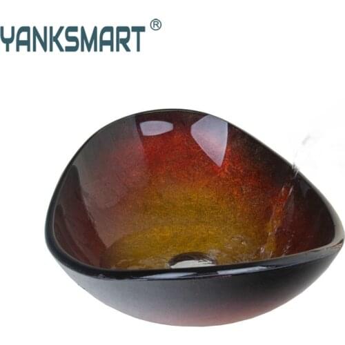 Ingot Shape Basin Sink Tempered Glass Vessel Vanity Bathroom Washbasin Bar pia bacia Luxury Bath Basin Ship