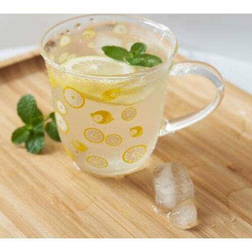 Glass ins wind retro glass ins breakfast cup coffee lemon cup with handle heat-resistant milk cup mugs coffee cups
